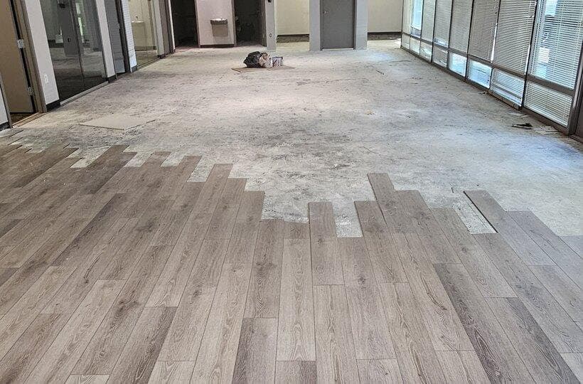 Commercial Office Buildout — New flooring