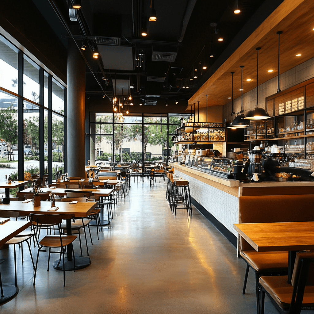 Commercial construction company completing restaurant buildout